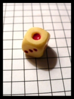 Dice : Dice - 6D - Ivory Colored With Fat Red 1 1
